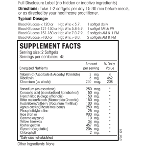 PERQUE Glucose Regulation Guard Supplement Facts