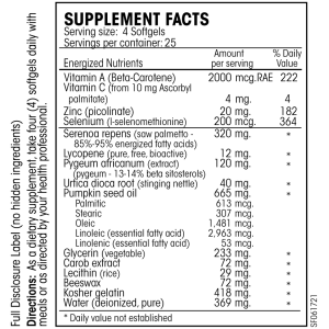 PERQUE Prost8 Vitality Guard Supplement Facts